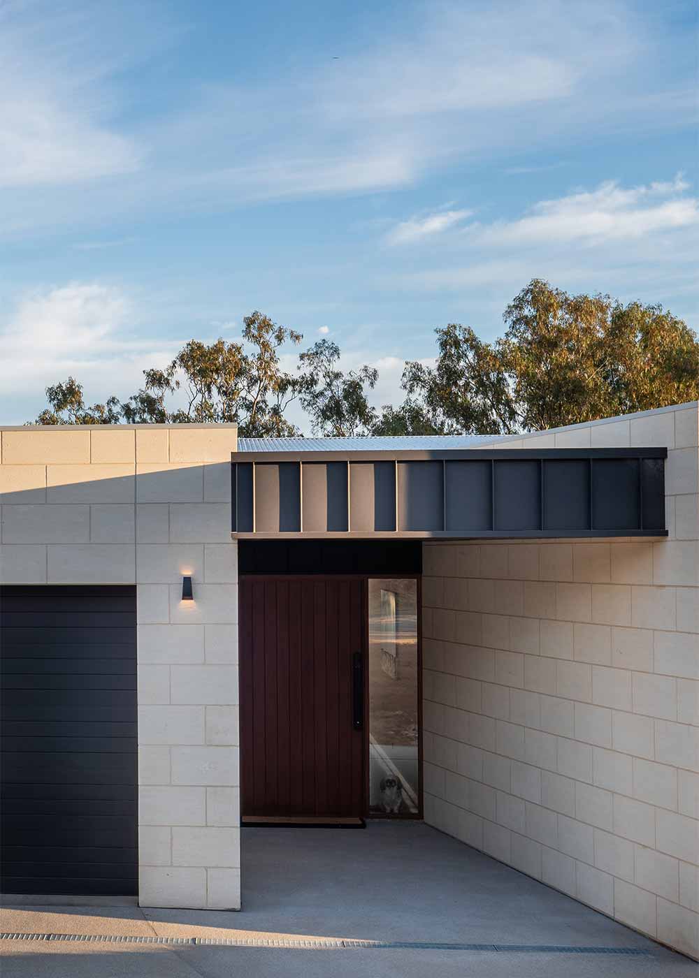 Bushside House, built using limestone blocks