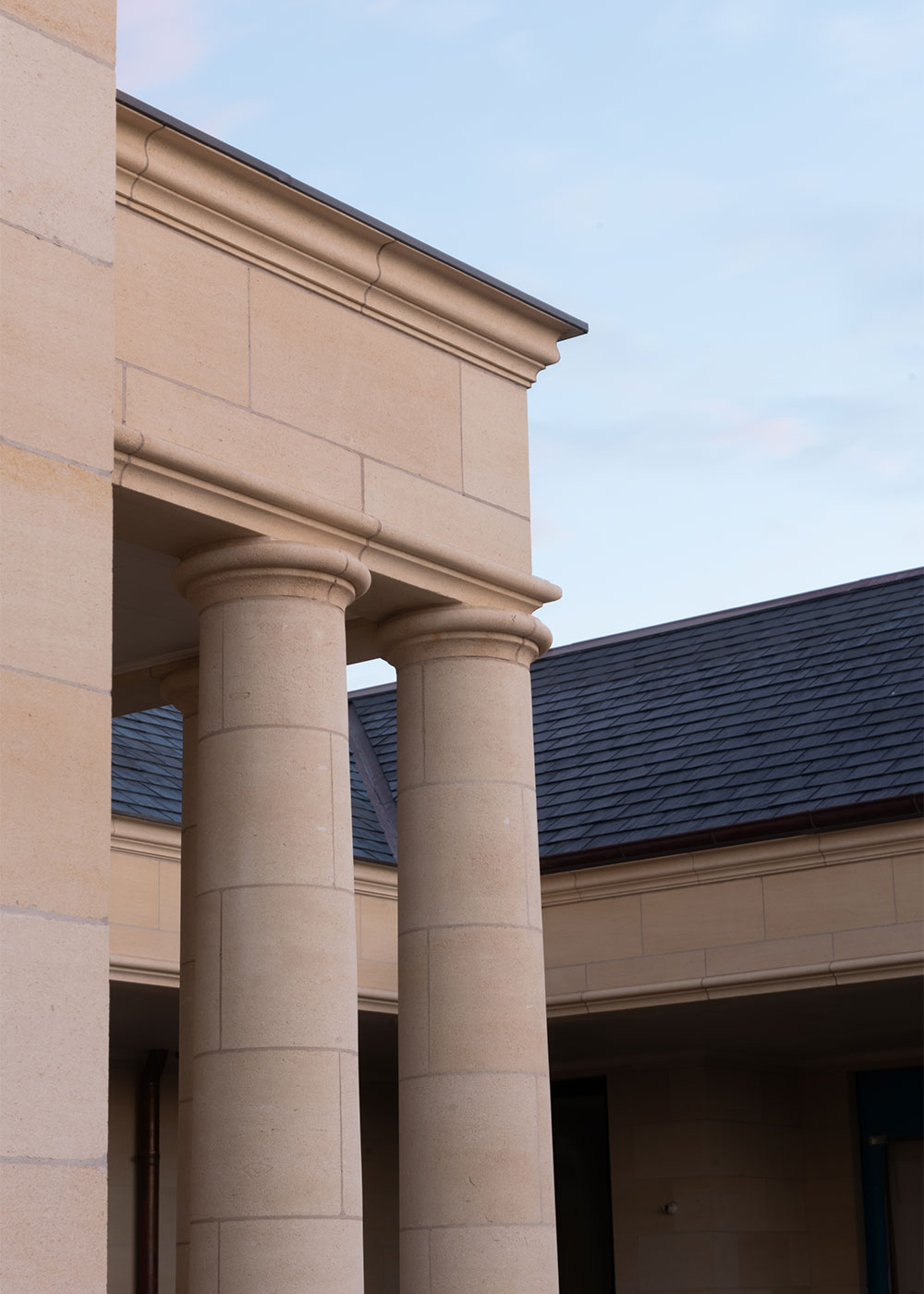 Limestone Columns - tapered round columns