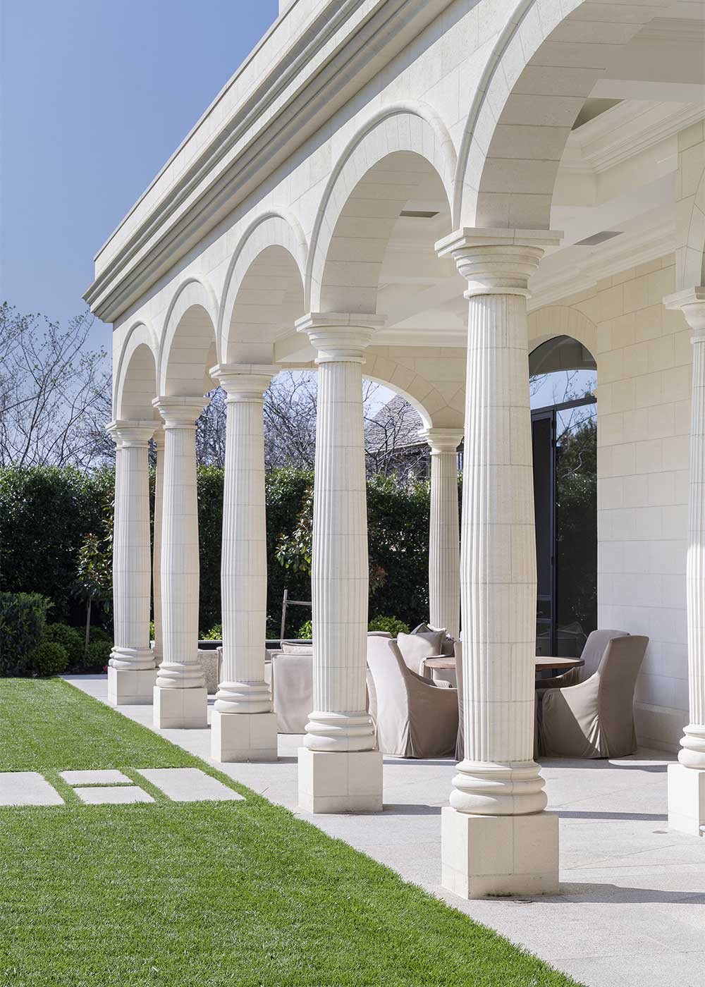 Limestone Columns on The Colonnade House