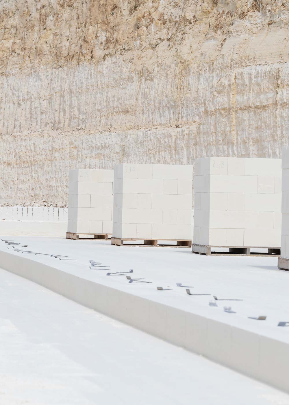 Mount Gambier Limestone Quarry, limestone blocks stacked